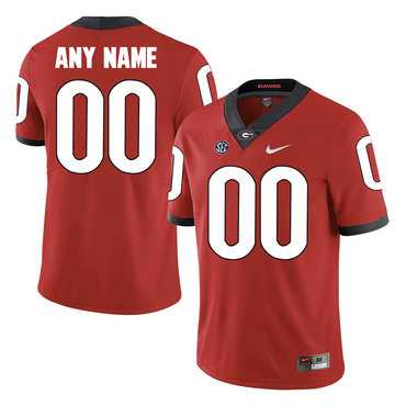 Mens Georgia Bulldogs Red Customized College Football Jersey